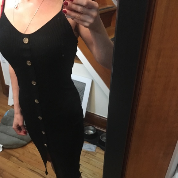 EXPRESS BLACK RIBBED DRESS XXS - Picture 4 of 4